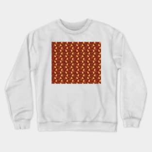 Red Brown Autumn Leaf Pattern Crewneck Sweatshirt